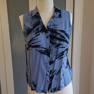 Indigo Tie Dye Split Back Tank
